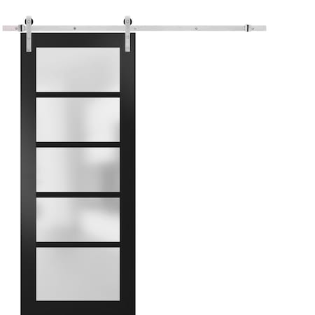 Sartodoors Barn Interior Door, 42" x 80", Black QUADRO4002BD-S-BLK-42